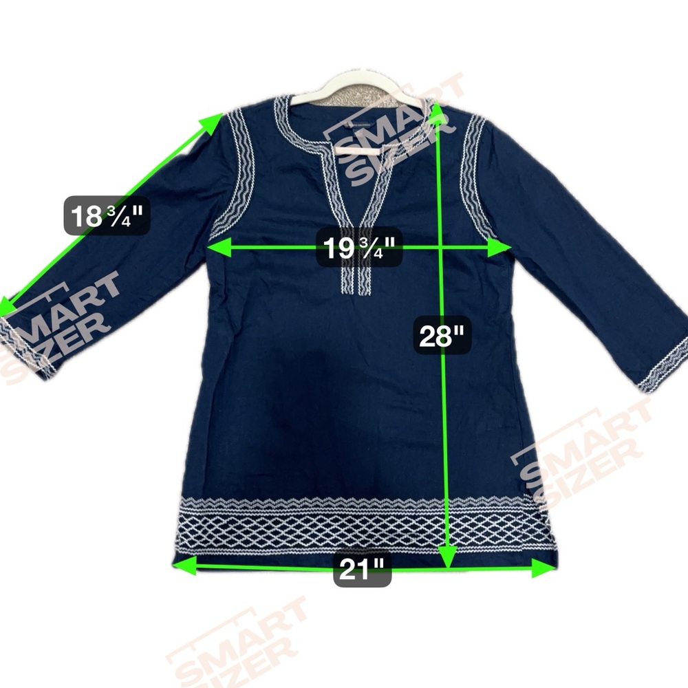 Brooks Brothers Navy Women's Tunic w/ White Embroidery Sz M - Picture 5 of 5